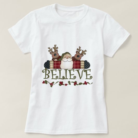 Santa Believe T-shirts en cadeautjes (Design voorkant)