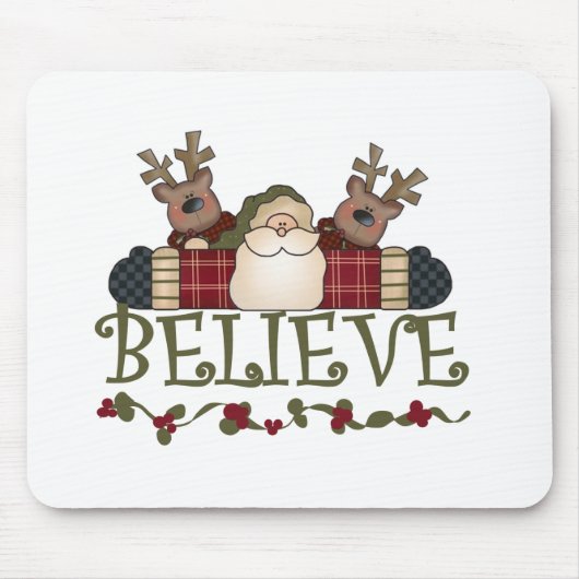 Santa Believe T-shirts en cadeautjes Muismat (Voorkant)