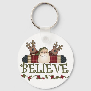 Santa Believe T-shirts en cadeautjes Sleutelhanger