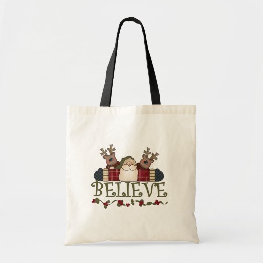 Santa Believe T-shirts en cadeautjes Tote Bag (Voorkant)