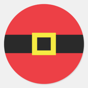 Santa Belly Belt Buckle Funny Kerstfeestdag Ronde Sticker