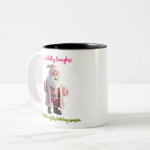 Santa Belly lacht Tweekleurige Koffiemok (Voorkant links)