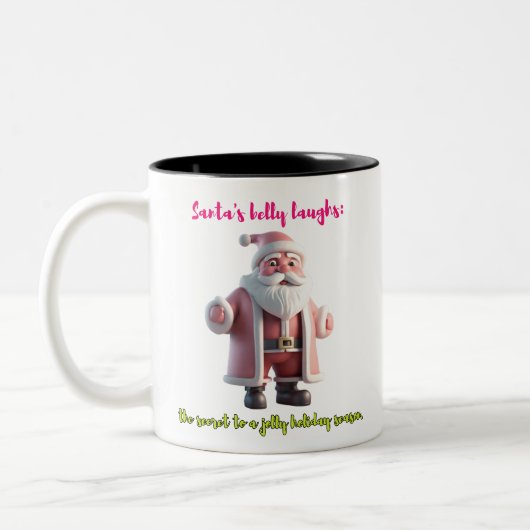 Santa Belly lacht Tweekleurige Koffiemok (Links)