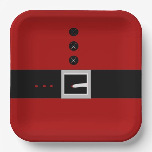 Santa Belly Paper Plate Papieren Bordje (Voorkant)