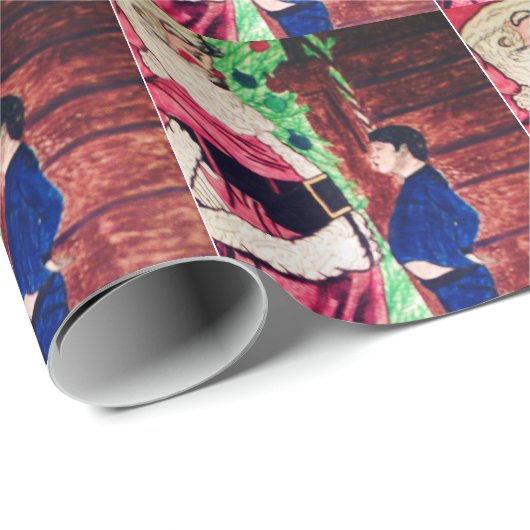 SANTA BELLY TO BELLY wrappaper Cadeaupapier (Rol Hoek)