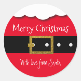 Santa Belt Merry Kerstmis op maat Ronde Sticker