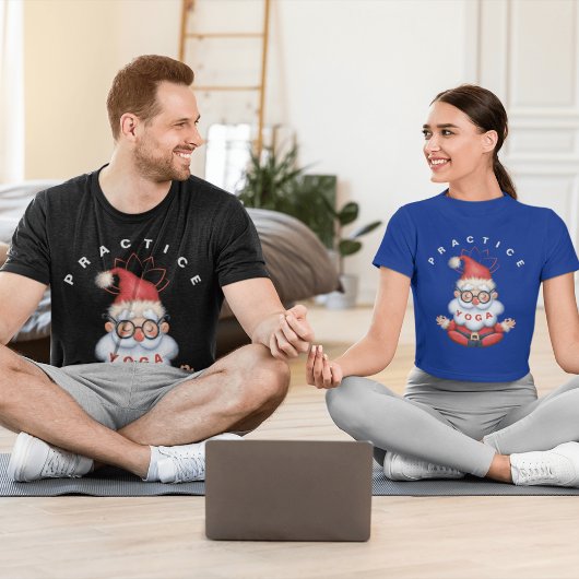 Santa beoefenen van Yoga Perfect Holiday Fun Kerst T-shirt