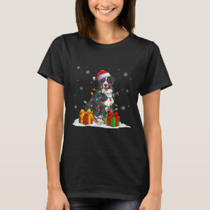 Santa bernese berg kerstboom lichten Kerstmis T-shirt