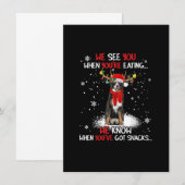 Santa Bernese Mountain Dog Reindeer Light Christma Kaart (Voorkant / Achterkant)