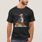 Santa Bernese Mountain met kerstboomlampjes T-shirt (Voorkant)