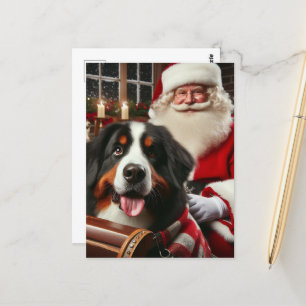 Santa bezorgt een Berner Sennenhond Briefkaart