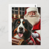 Santa bezorgt een Berner Sennenhond Briefkaart (Voorkant / Achterkant)