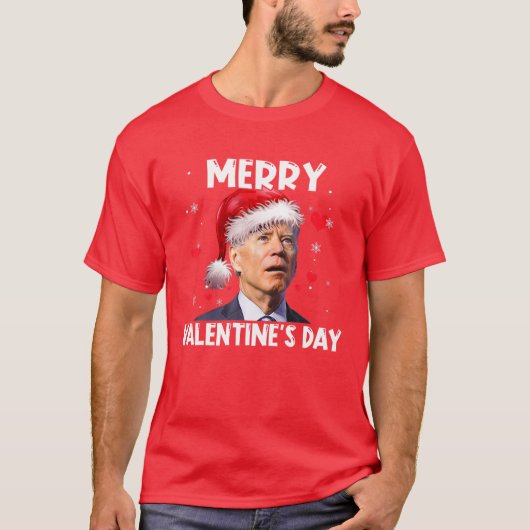 Santa Biden Merry Valentijnsdag Snow Kerstmis T-shirt (Voorkant)