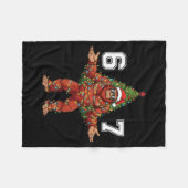 Santa Bigfoot 67 Christmas Tree Xmas Lights Funny Fleece Deken (Voorkant (Horizontaal))