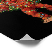 Santa Bigfoot 67 Christmas Tree Xmas Lights Funny  Poster (Hoek)