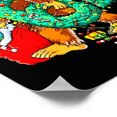 Santa Bigfoot 67 Christmas Tree Xmas Lights Funny  Poster (Hoek)