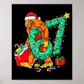 Santa Bigfoot 67 Christmas Tree Xmas Lights Funny  Poster (Voorkant)