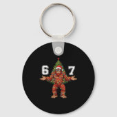 Santa Bigfoot 67 Christmas Tree Xmas Lights Funny  Sleutelhanger (Voorkant)