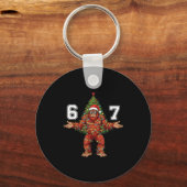 Santa Bigfoot 67 Christmas Tree Xmas Lights Funny  Sleutelhanger (Voorkant)