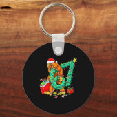 Santa Bigfoot 67 Christmas Tree Xmas Lights Funny  Sleutelhanger (Voorkant)