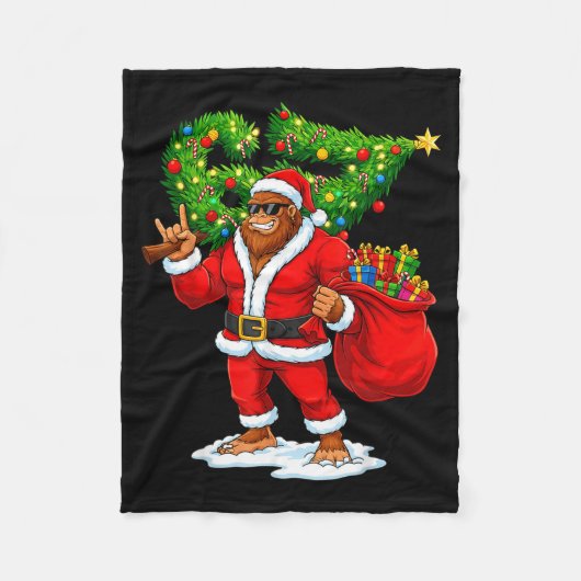 Santa Bigfoot 67 Meme Funny Six Seven Christmas Ho Fleece Deken (Voorkant)