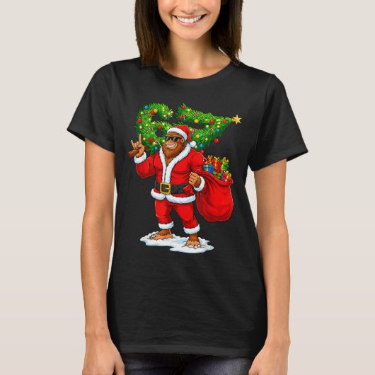 Santa Bigfoot 67 Meme Funny Six Seven Christmas Ho T-shirt (Voorkant)