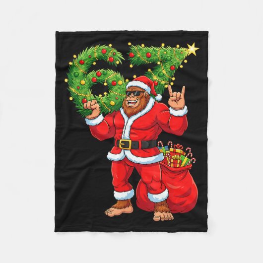 Santa Bigfoot 67 Meme Six Seven 6 7 Funny Bigfoot Fleece Deken (Voorkant)