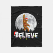 Santa Bigfoot Christmas Light Funny Believe  Fleece Deken (Voorkant)