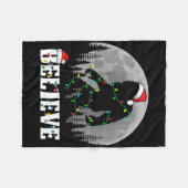Santa Bigfoot Christmas Lights Funny Sasquatch Bel Fleece Deken (Voorkant (Horizontaal))
