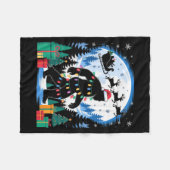 Santa Bigfoot Christmas Lights Funny Sasquatch Bel Fleece Deken (Voorkant (Horizontaal))