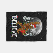 Santa Bigfoot Christmas Lights Funny Sasquatch Bel Fleece Deken (Voorkant (Horizontaal))