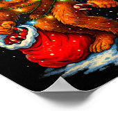 Santa Bigfoot Christmas Lights Funny Sasquatch Poster (Hoek)