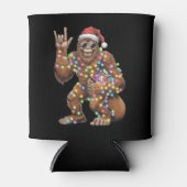 Santa Bigfoot Christmas Lights Rock Funny Blikjeskoeler (Voorkant)