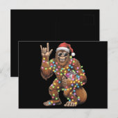 Santa Bigfoot Christmas Lights Rock Funny Briefkaart (Voorkant / Achterkant)