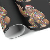 Santa Bigfoot Christmas Lights Rock Funny Cadeaupapier (Rol Hoek)