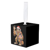 Santa Bigfoot Christmas Lights Rock Funny Decoratie (Voorkant hoekig)