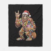Santa Bigfoot Christmas Lights Rock Funny Fleece Deken (Voorkant)