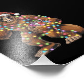 Santa Bigfoot Christmas Lights Rock Funny Foto Afdruk (Hoek)