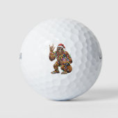 Santa Bigfoot Christmas Lights Rock Funny Golfballen (Voorkant)