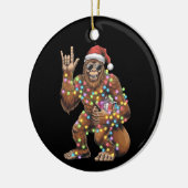 Santa Bigfoot Christmas Lights Rock Funny Keramisch Ornament (Links)