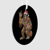 Santa Bigfoot Christmas Lights Rock Funny Ornament (voorkant)