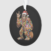 Santa Bigfoot Christmas Lights Rock Funny Ornament (voorkant)