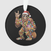 Santa Bigfoot Christmas Lights Rock Funny Ornament (voorkant)