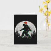 Santa Bigfoot Christmas Lights Rock Funny Sasquatc Kaart (Gele Bloem)