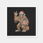 Santa Bigfoot Christmas Lights Rock Funny Servet (Voorkant)