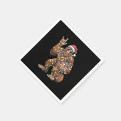 Santa Bigfoot Christmas Lights Rock Funny Servet (Hoek)