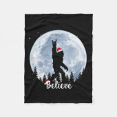 Santa Bigfoot Christmas Rock Roll Sasquatch Believ Fleece Deken (Voorkant)