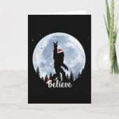 Santa Bigfoot Christmas Rock Roll Sasquatch Believ Kaart (Voorkant)