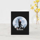 Santa Bigfoot Christmas Rock Roll Sasquatch Believ Kaart (Gele Bloem)