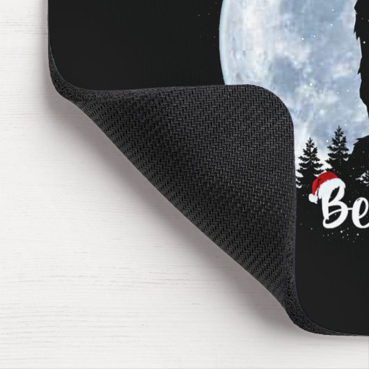 Santa Bigfoot Christmas Rock Roll Sasquatch Believ Muismat (Hoek)